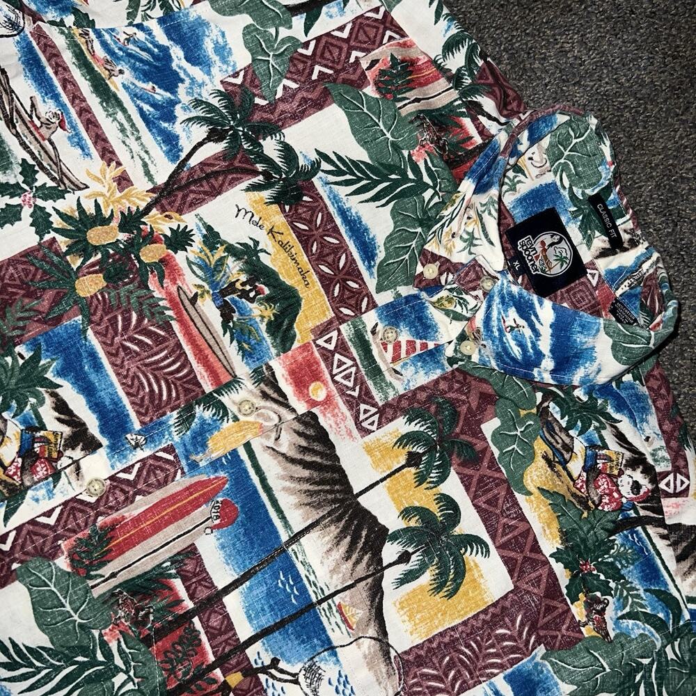 Mele Kalikimaka Reyn Spooner Christmas Button Down Shirt Mens XL